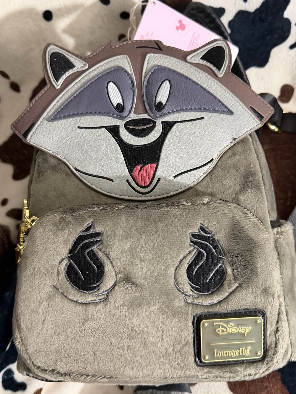 Disney Plush Gray Raccoon  loungefly